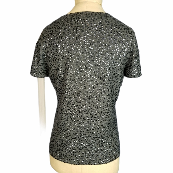 Vintage Saks Fifth Avenue Folio Women's Gray Sequi - Picture 3 of 4